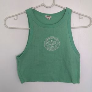 Garage green cropped tank